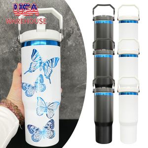 Custom LogoBulk Stainless Steel Vacuum <b>Insulated</b> Blue Underneath 30oz Water Bottle Travel <b>Mug</b> for Laser Engraving - Product Image 1