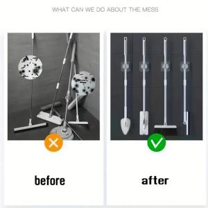 Support de balai sans perçage pour salle de bain, support mural robuste pour balai, crochet adhésif mural pour rangement - Product Image 6