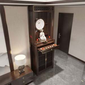 Vente directe d'usine, armoire à Bouddha en bois et marbre sur mesure pour usage domestique, armoire à Bouddha moderne - Product Image 5