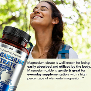 Suplemento vegano de relajación y soporte cerebral OEM de etiqueta privada cápsulas de citrato de magnesio orgánico glicinato - Product Image 4