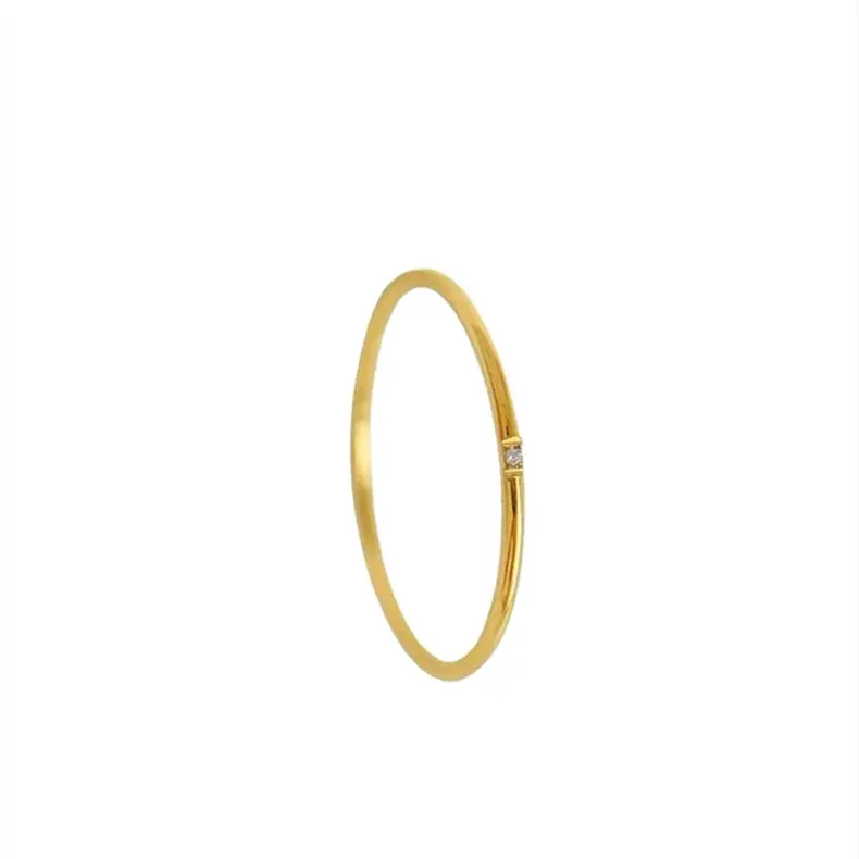 925 Sterling Silver 14K Oro Dainty Tre Pietra Cz Squilla I Monili