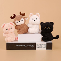 Jouets en peluche animaux mignons, brodés, pour voiture, mini cadeau, tissu super doux, rembourrage en coton PP