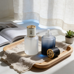 زجاجة عطرية فارغة سعة 120 مل للبيع بالجملة، حاوية ناشر عطر زجاجية سوداء مطفأة قابلة لإعادة التعبئة للغرف والفنادق - Product Image 2