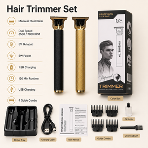 <span class=keywords><strong>Tondeuse</strong></span> à cheveux professionnelle sans fil à lame en T, double vitesse 7000 tr/min, rechargeable par USB, <span class=keywords><strong>tondeuse</strong></span> à barbe, <span class=keywords><strong>tondeuse</strong></span> de barbier, autonomie de 120 minutes - Product Image 1
