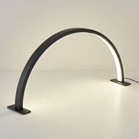 Lampe de bureau LED demi-lune pour manucure, avec contrôleur filaire, anneau lumineux alimenté par USB, idéale pour le nail art et la beauté à domicile, noir et blanc