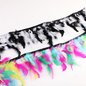 Frange de <span class=keywords><strong>plumes</strong></span> de chandelle multicolores en gros, garnitures décoratives en <span class=keywords><strong>plumes</strong></span> de dinde naturelles teintes pour mariages et fêtes DIY - Product Image 1