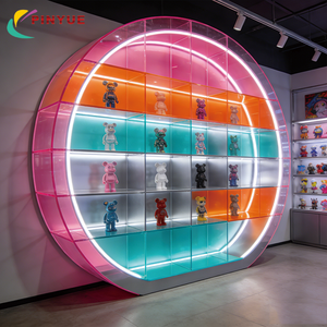 Vitrine d'exposition personnalisée en acrylique avec éclairage LED, décoration pour boutique de jouets, vitrine haute vintage en verre et acrylique pour objets de collection - Product Image 4