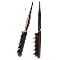 Brosse à barbe en bois à poils de sanglier ioniques pour hommes, avec manche long et peigne – Usage domestique