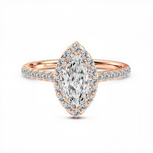 Bague élégante en diamant de laboratoire taille marquise de 0,75 carat pour femme, couleur VVS VS EF, en argent sterling 925, or 10KT 14KT 18KT, cadeau - Product Image 4