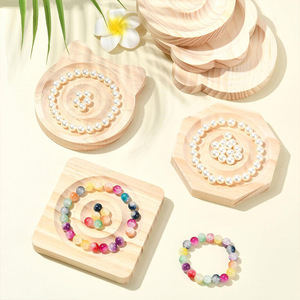 Wood Jewelry Display Tray Multi Shape Natural Wood Bracelet Ring Storage Organizer For Shop Home Office Gift Use - Product Image 1