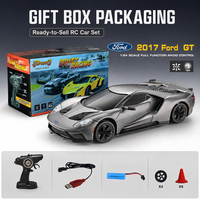 Coche de Derrape RC Ford a Escala 1:24 de Alta Velocidad, Control Remoto de 2.4 GHz, Luces LED, Neumáticos de Derrape para Diversión en Interiores y Exteriores, Regalo para Niños
