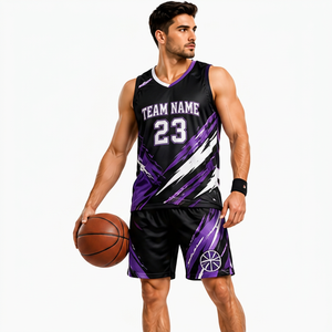 Maillot de basket-ball premium sans manches, logo personnalisé, nom de l'équipe, sublimation, 100% polyester, évacuation de l'humidité, respirant - Product Image 2