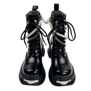 Botas Chelsea Británicas Nuevas 2026 para Mujer, Tacón de 5 cm, Forro Polar, Cierre de Cordones Metálicos, Estilo Urbano y Moderno para Invierno - Product Image 1