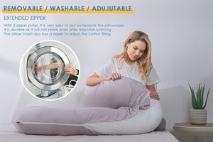 Cuscino per la <span class=keywords><strong>gravidanza</strong></span> per tutto il corpo cuscino di maternità per dormire lato dormiente ventre Hip supporto posteriore con copertura <span class=keywords><strong>in</strong></span> cotone - Product Image 4