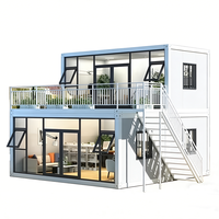 Maison conteneur modulaire préfabriquée en acier personnalisable de 20 pieds ou 40 pieds, design contemporain, bureau, cuisine, mur en verre