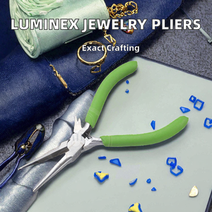 Ensemble de pinces professionnelles pour la fabrication de bijoux, travail du fil, artisanat, acier inoxydable, poignée confortable, LUMINEX LI-101 100-120g - Product Image 2