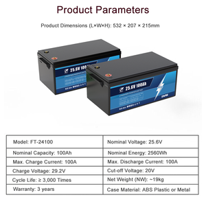 Batteria LifePO4 12/24V 100AH, Batteria al Litio Sostitutiva della Batteria al Piombo-Acido, Fosfato di Ferro al Litio con BMS Intelligente per Nuovi Sistemi di Accumulo Energetico - Product Image 2