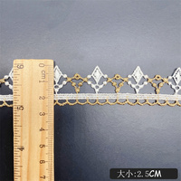 La dentelle Lolita peut être portée en dentelle palmée Accessoires de vêtement bicolore noir or spot fil d'or code à barres dentelle d'or
