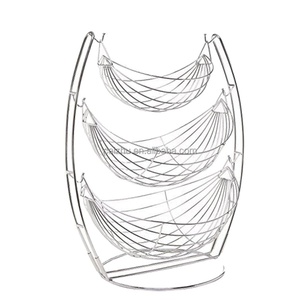 New design 3 tiers hammock metal wire fruits basket holder and vegetables basket