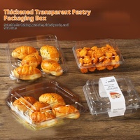 Boîte d'emballage jetable en gros pour gâteau roulé aux fruits, boîte de cuisson transparente pour sandwich