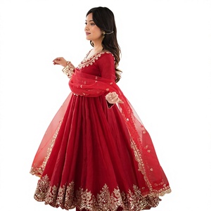 Doremon Crush Embroidered <b>Sequins</b> Modal Quick Dry <b>Top</b> Pant Set <b>Butterfly</b> Net Dupatta 3 Meter Flair Diwali Special Wholesale - Product Image 5