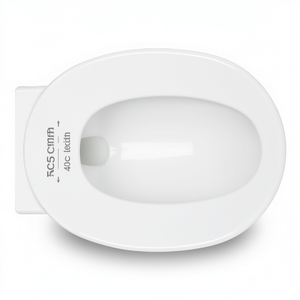 Asiento de Inodoro Alargado de 50 cm de Largo y 40 cm de Ancho, Plástico Blanco, Diseño Minimalista para Baño - Product Image 3