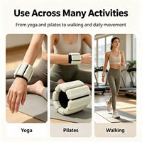 Poids de poignet et de cheville carrés en silicone, doux pour la peau, durables, avec Velcro réglable pour la rééducation et l'exercice