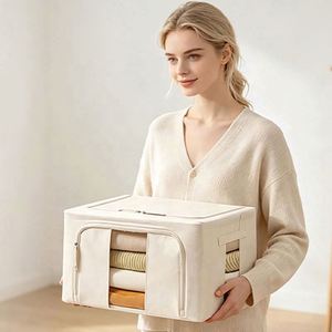 Faltbare Haushalts-Aufbewahrungsbox aus Vliesstoff mit Robustem Ledergriff Große Aufbewahrungsbox - Product Image 5