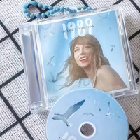 Étui transparent pour mini CD avec puce NFC + 2 feuilles de papier coloré + porte-clés + CD – Cadeau d'affaires