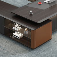 Meubles de bureau de luxe, table de bureau de direction haute brillance, design moderne, MDF, bureau de direction en forme de L pour la maison