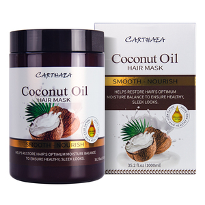 Produits de soin des cheveux en stock, traitement naturel anti-frisottis à l'huile de noix de coco, réparation des cheveux abîmés, masque capillaire nourrissant au collagène et à la kératine - Product Image 1