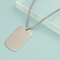 Collier personnalisé Hip Hop pour hommes boîte en acier inoxydable chaîne plaqué Laser gravé motif géométrique fêtes anniversaires
