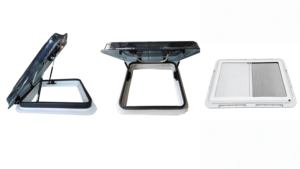 MEIDI Fenêtre de toit multifonctionnelle transparente grise 700*500 en alliage d'aluminium pour <span class=keywords><strong>caravane</strong></span>, double couche acrylique, avec éclairage LED - Product Image 6