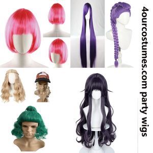 Peluca rubia ondulada Artificial larga de alta calidad a precio barato, peluca de moda resistente al calor de fibra sintética para Cosplay, conjunto de Halloween - Product Image 4