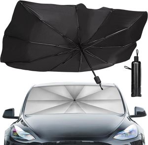 Parasol UV plegable para parabrisas delantero de gran oferta, logotipo personalizado de PVC + vinilo de titanio y plata, diseño de negocios/lujo para coche universal - Product Image 1