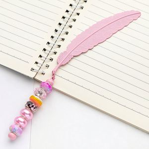 DIY Beaded Feather Bookmarks - Creative Cartoon Page Clips for Kids, Students, & Promotional <b>Gifts</b> - Product Image 2