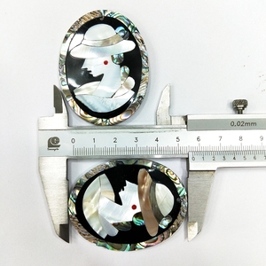 Colgantes de Joyería Bohemia con Mosaico de Conchas Peruanas y Abulón en Forma de Cuadros, Hechos a Mano, Venta al Por Mayor - Product Image 4