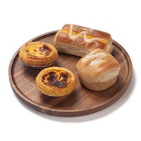 Plateau rond en bois, plateau de service décoratif en bois d'acacia pour table basse et décoration intérieure, planche à apéritifs en bois