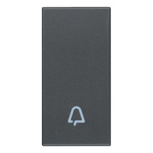 Botón de timbre gris con símbolo de campana 2,2 pulgadas de largo 4,42 pulgadas de ancho 0,6 pulgadas de altura - Product Image 1
