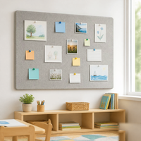 Tableau d'affichage en feutre auto-adhésif avec épingles, tableau à épingles en tissu sans cadre pour la décoration murale de la maison ou du bureau, matériau recyclé