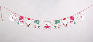 Noël vacances décoration fournitures dessin animé tirer drapeau scène mise en page fabricants <span class=keywords><strong>de</strong></span> papier en gros noël jardin drapeau - Product Image 3