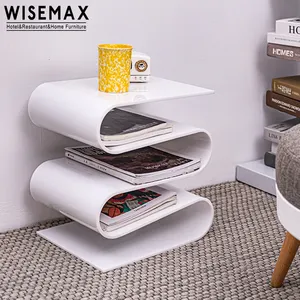 WISEMAX FURNITURE Nordic magazine rack for living room decoration acrylic plastic coffee table with storage sofa end table