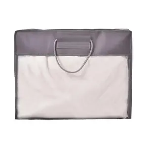 Customized color custom logo Non Woven PVC Zipper Pillow Bag With Handle