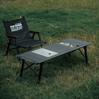 Table de camping pliable et portable, légère, en alliage d'aluminium, réglable en hauteur, mobilier de camping en métal
