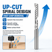 Viextro Fresa de carburo sólido sin recubrimiento 55HRC para CNC, de un solo filo espiral, 4mm, para acrílico, de precisión, OEM/ODM
