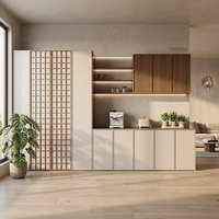 Armoire modulaire de chambre et de salle à manger en placage de bois et verre, design antique mi-siècle, grande capacité de rangement, montage facile