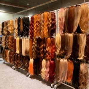 วิกผมยาวแบบเต็มศีรษะสำหรับผู้หญิงตะวันตก ทำจากไหมแท้ ดูเป็นธรรมชาติ ลอนลึก มีหน้าม้า - Product Image 3