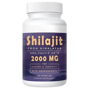 Résine Himalayan Shilajit Comprimé Riche <span class=keywords><strong>en</strong></span> Acide Humique et 85 Minéraux Améliore la Force Masculine Capsule Shilajit - Product Image 1