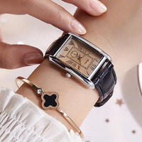 Nouvelle Montre Élégante Femme 2026, Bracelet en Cuir, Cadran Carré, Montres Assorties pour Couples, Montre Décontractée à Quartz