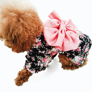 Gaun Natal hewan peliharaan Kimono Jepang kartun lucu mewah untuk anjing besar Musim Dingin ramah lingkungan rok busur bunga katun - Product Image 4